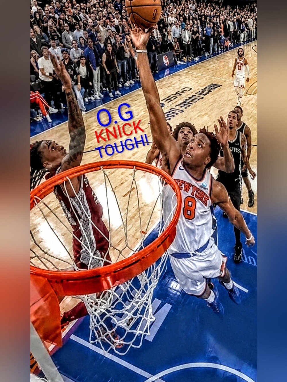 O.G KNICKS🗽"THE TIP IN"OVER THE SPURS 8.5x11 GLOSSY 2026 NO BORDERS POSTER SET!